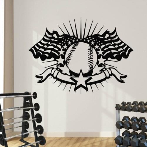 All American People SPort Game Basrball Emblem Boys Kids Bedroom Special Decor Wall Stickers Vinyl Art Design Wall Decals Q-63