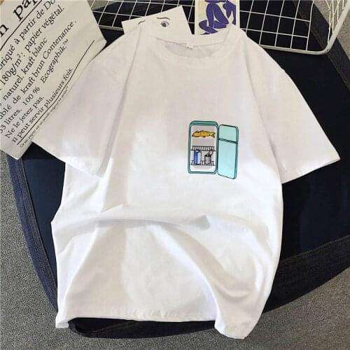 New Fashion Cute Refrigerator Ladies T-shirt Ulzzang Harajuku Female Tshirt Casual Summer Women T shirt