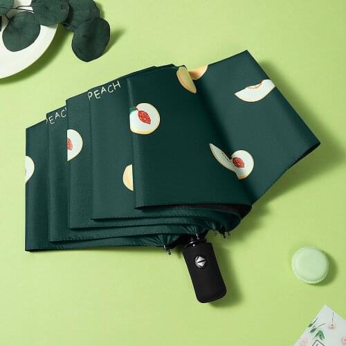 New Fresh And Full-Automatic Parasol Fruit Series Sun And Rain Umbrella Anti-Ultraviolet Sun-Proof Folding Umbrella For Girls