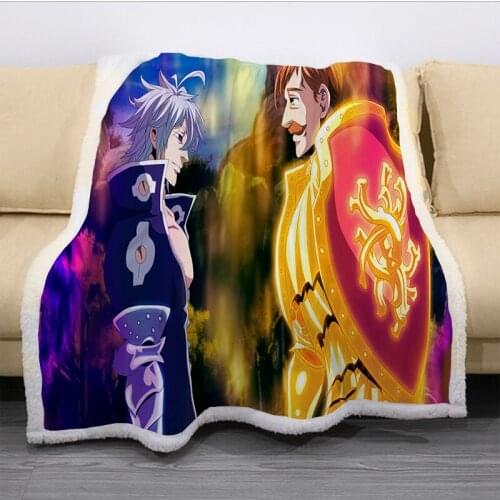 New Style The Seven Deadly Sins Blanket 3D Digital Printed Sherpa Blanket on Bed Kids Girl Flower Home Textiles Dreamlike Style