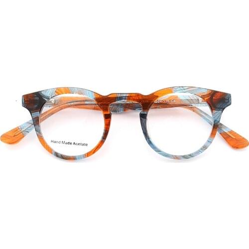 Belight Optical Men Women Colorful Acetate Round Shape Retro Vintage Prescription Eyeglasses Spectacle Frame Eyewear 6511