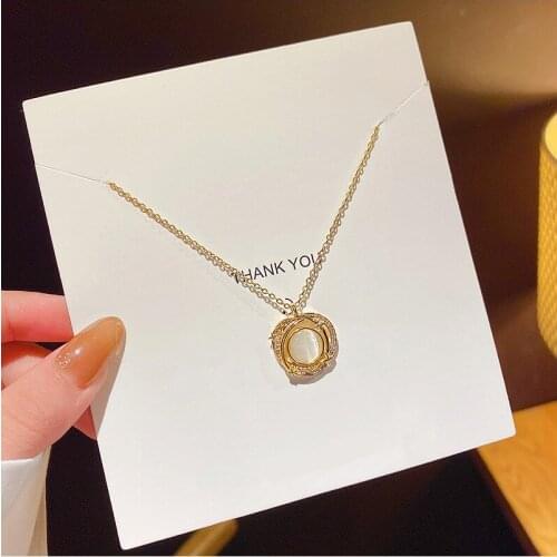Opal Planet Design Titanium Steel Necklace Female Design Senior Sense Ins Style Collarbone Chain