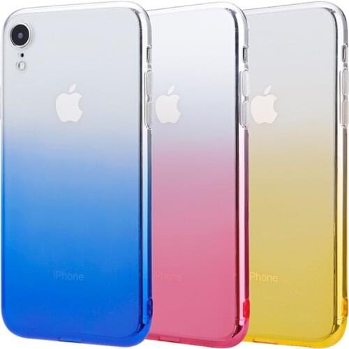 Clear Cover for iPhone 11 7 plus 8 6 6s X XS max XR 5 5s Case Gradient Soft Silicone Colorful Case For iPhone XS Max XR X Cover