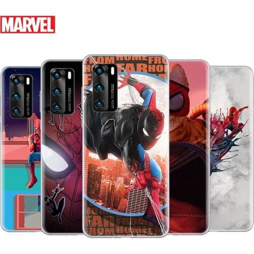 Transparent Cover Marvel Spider-Man For Huawei P40 Lite E P30 P20 P10 P9 P8 Pro Plus Lite mini 2019 Phone Case