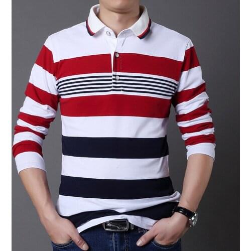Striped New 2020 Men s Brand Polo Shirt Long Sleeves Casual Spring Autumn Clothes Plus Asian Size M-3XL 4XL 5XL