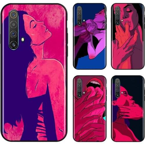 Sexy Lips Hot Girl For OPPO Find X3 X2 K5 K3 R17 R15 R9S F19 F15 F11 F9 F7 F5 Neo lite Pro Black Soft Phone Case