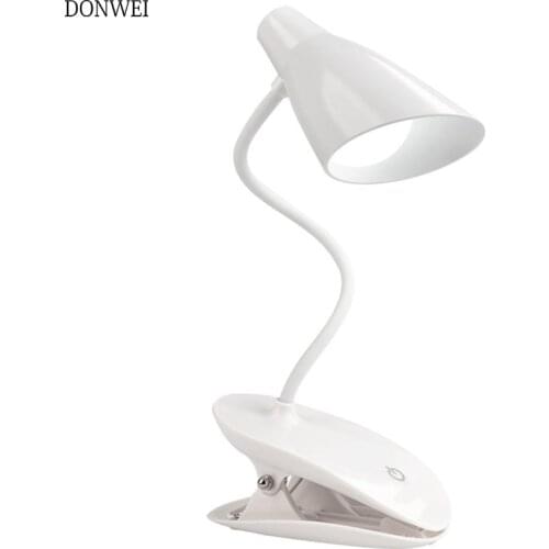 DONWEI 14 LED Touch On/off Switch 3 Modes Clip Desk Lamp Eye Protection Desk Light Dimmer USB powered Led Table Reading Lamp