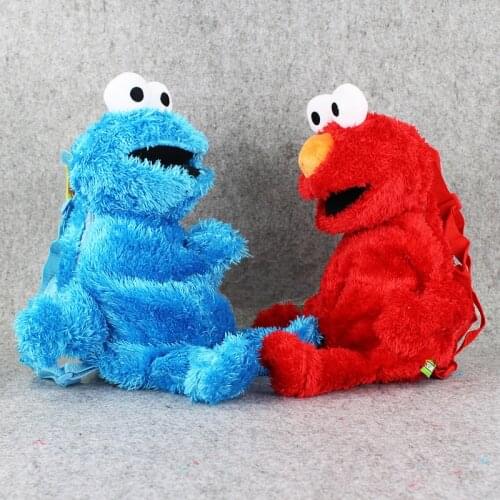48cm Bags Anime Sesame Street Elmo Plush Backpack Soft Stuffed Schoolbag Kids Best Gifts