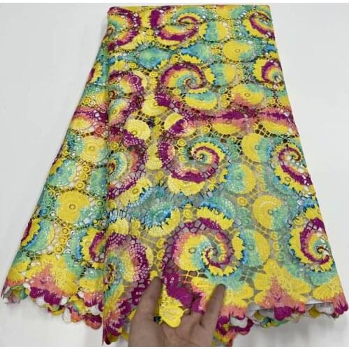 Tissu mariage sequins fabric guipure lace colorful cord lace for african party nigerian lace fabric mesh fabric high quality 5Y