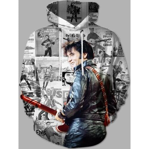The King Elvis Presley 3D Hoodies Men/women Hipster Fans Streetwear Outfit Spring Boy Hiphop Hood Sweatshirts Tops Clothes WR77