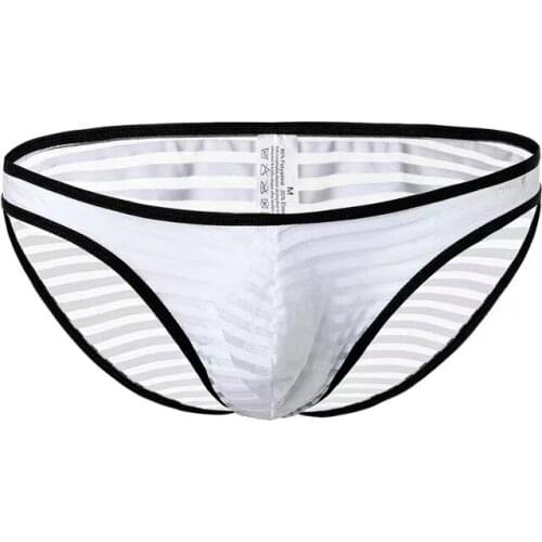 3pcs Mens Fashion Underwear Breathable Elasticity Huajue Wolf Mens Sexy Underpants Striped Mesh Striped Briefs Underwear Set