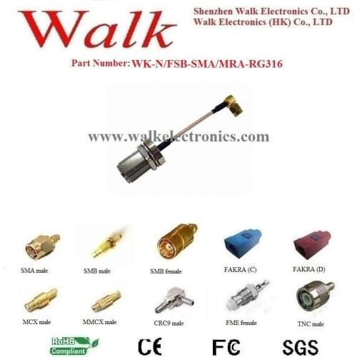 N female SMA male angle rg316 cable, N SMA rg316 extension cable, gps antenna sma cable