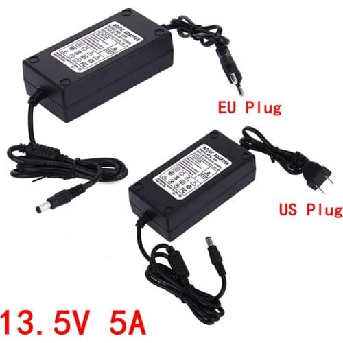 Universal 13.5V 5A AC to DC Power Supply Adapter Dual Cable Converter 5.5x2.1-2.5m Light Monitor Device Electronic Instrument