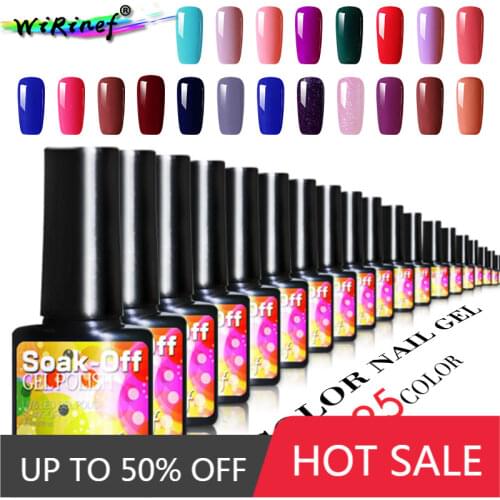 WiRinef 27 Pure Colors Gel Lacquer Soak-Off UV Glue Nail Polish Long-lasting Manicure For Nail Art Gel Varnish