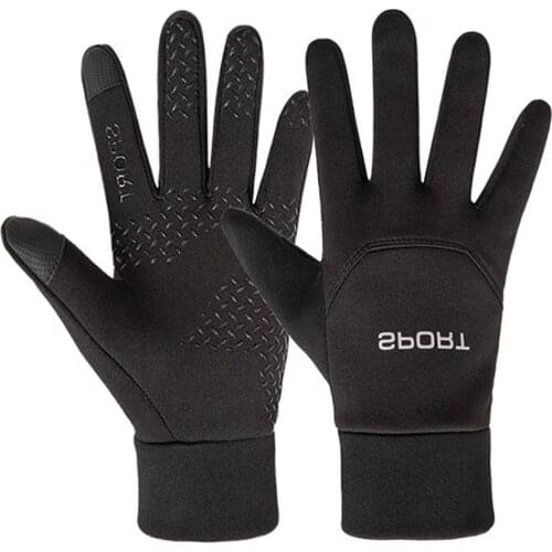 Winter Sports Outdoor Warm Gloves Unisex Cycling Football Skid Windproof Waterproof Touch Screen Fleece Gloves