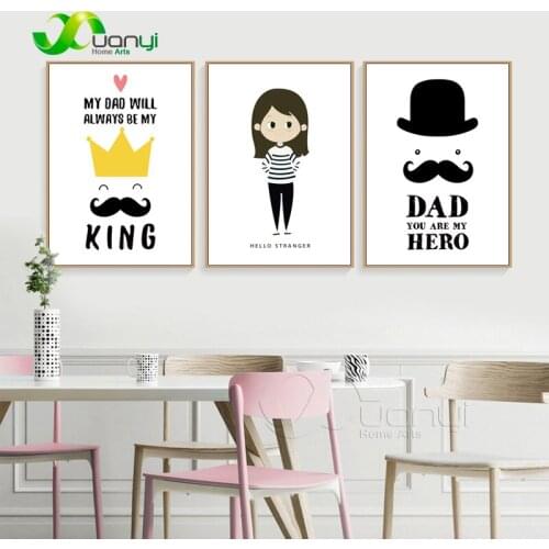 1 Panel Nordic Posters Black And White Oil Painting Home Decoraction Modern Nordic Posters For Kids Room Canvas Prints Unframed