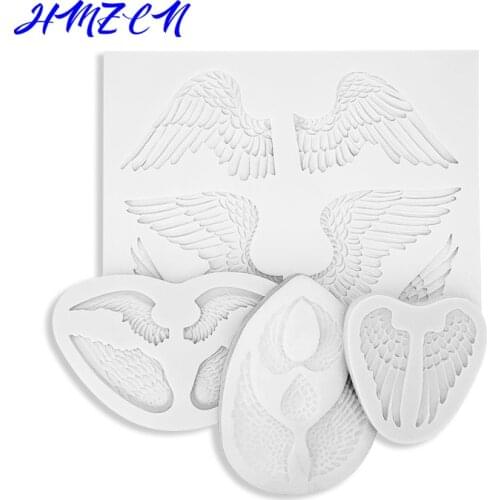 1PC 3D Angel wings Silicone Mold Fondant Cake Baking Mold Chocolate Resin Gypsum Candle Candy Mold