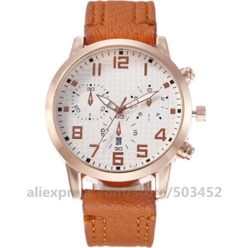 100pcs/lot 920515 Mens Watch Design Leather Calendar Sports Watch Single Eye Clock For Men Fashion Relogio