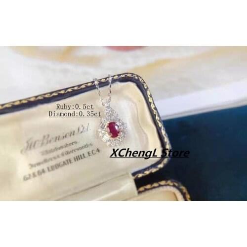 2020 New Fashion 18K(AU750) Ruby Diamond Pendant Jewelry for Lady&Women&Gift&Wedding