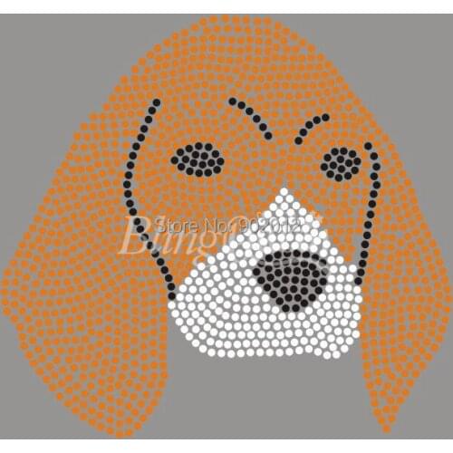 25PCS/LOT BlingQueen Beagle Crystal Rhinestone Hot Fix Iron On Designs