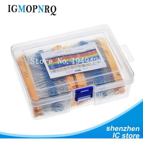 2600pcs 130 Values 1/4W 0.25W 1% Metal Film Resistors Assorted Pack Kit box Set Lot Resistors Assortment Kits resistor
