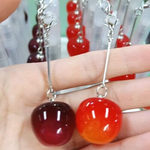 36PCS Cartoon Cherry Pendant Gel Pen Cute Mini Fruit Decoration Cherry Pendant Pen Stationery Kawaii School Supplies