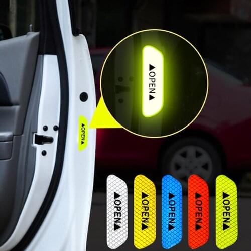 4pcs Car sticker Door Safety Warning Reflective Stickers for Porsche Cayenne Macan Macan S Panamera Cayman Carrera Porsche911 91