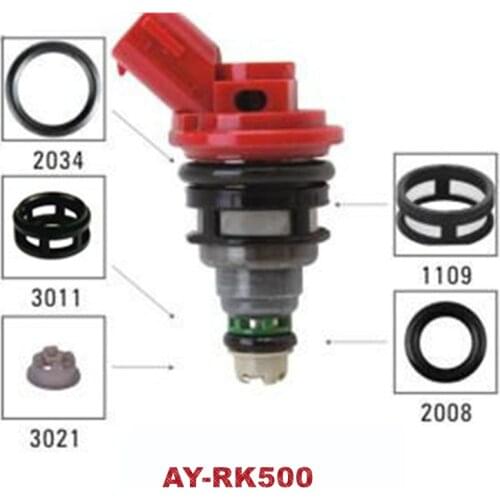 40sets/200pcs auto part fuel injector repair kit for Nissan car part#16600-1P102 Top feed filter rubber orings AY-RK500 AY-RK038