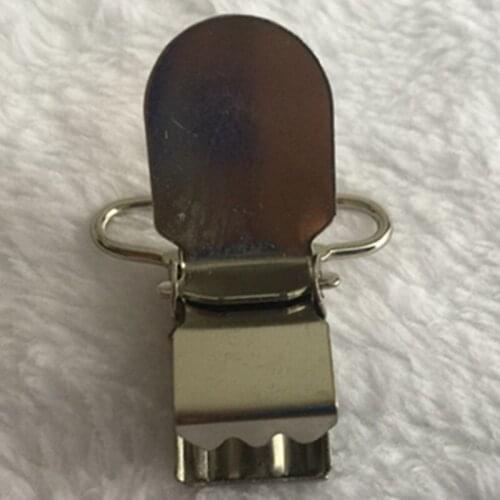 5pcs / lot) New Sliver 25mm Metal Garter Suspender Paci Pacifier Clips Ribbon Craft Sewing Tool