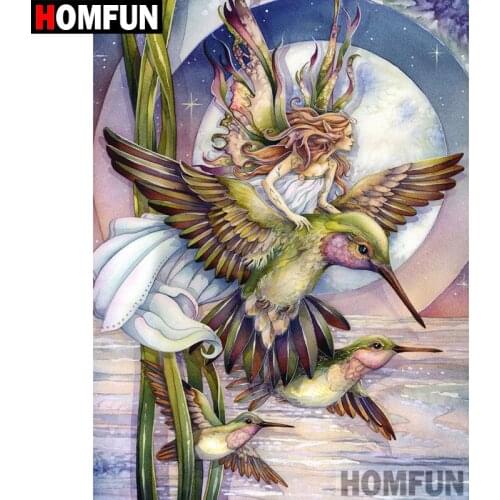HOMFUN 5D DIY Diamond Painting Full Square/Round Drill "butterfly fairy" Embroidery Cross Stitch gift Home Decor Gift A08873