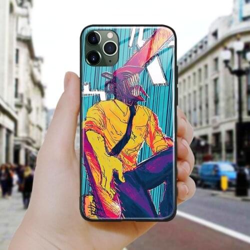 Chainsaw Man Denji manga art Soft Silicone Glass Phone Case Cover Shell For iPhone SE 6 6s 7 8 Plus X XR XS 11 12 Mini Pro Max