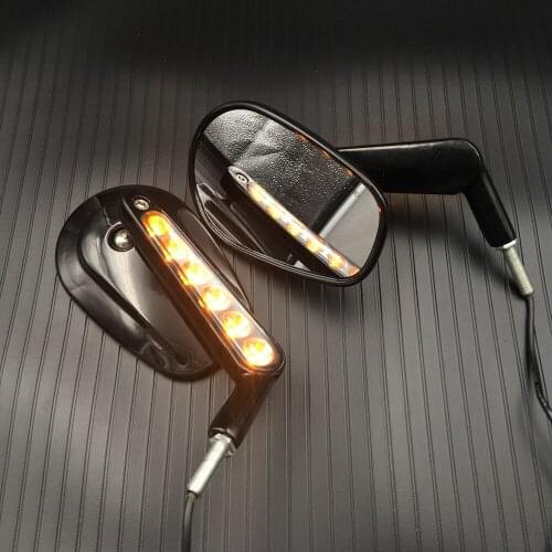 Black Rear View Mirrors Muscle LED Turn Signals Light case for Harley V-ROD V ROD VRSCF