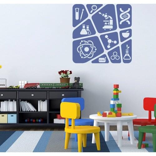 Kids Science Collage Wall Sticker Kids room wall art decal home decor vinyl stickers living room decoration DIY mural Y88