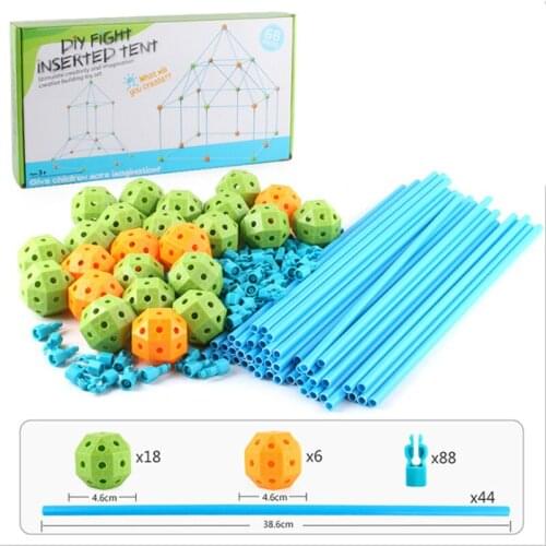 Kids Castles Tunnels Play Tent Kids Construction Fort Building Kits DIY Building Fortress Outdoor Games Toys House Assemble Toys