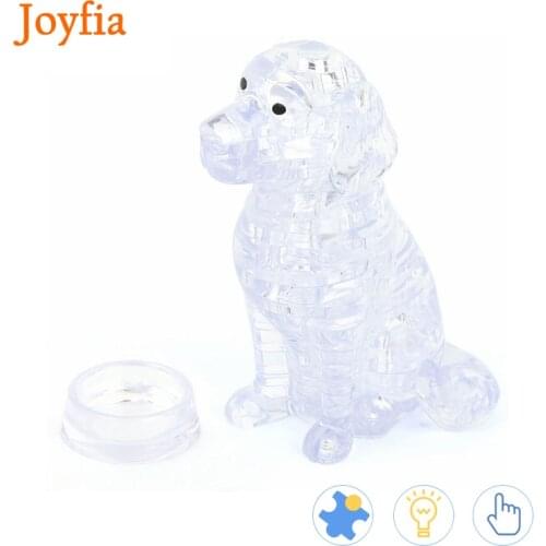 DIY 3D Crystal Building Blocks Puppy Dog Puzzle Baby Toys Kids Intellectual Assembled Puzzles Educational Toys For Children