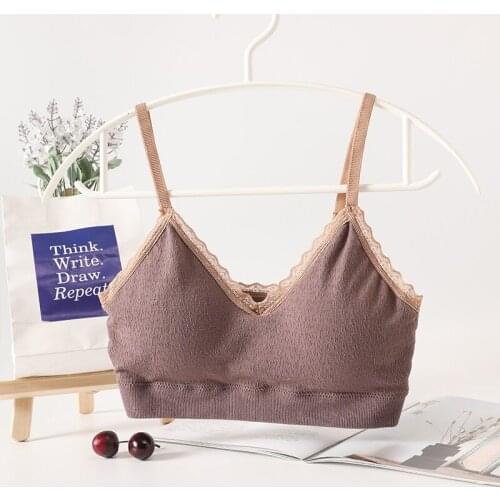 Women Tube Top Crop Tops Female Seamless Underwear Sport Fitness Sexy Lingerie Sleeveless Padded Camisole Lace Bandeau Top