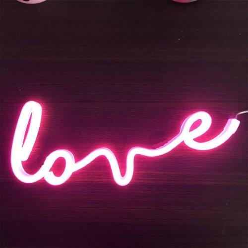 Home Decoration Lamp Led Love Shape Neon Light Sign Night Lamp Wall Art Decorative Room Party Decor 2021 Pvc Wedding Accessories