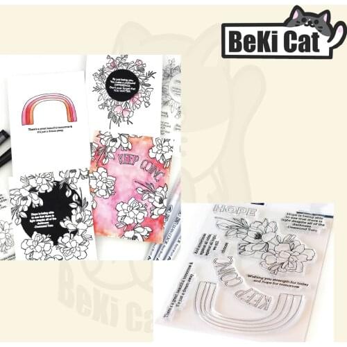 Background flowers words Clear Stamps for DIY Scrapbooking/Card Making Fun Decoration Supplies