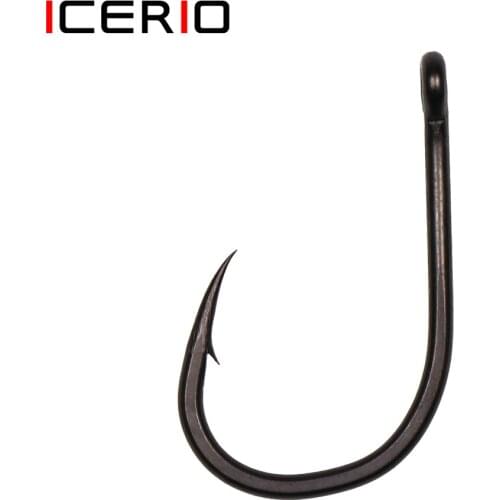 ICERIO 30PCS Beaked Point Wide Gap Carp Fishing Hook Strong FishHook Matt Black