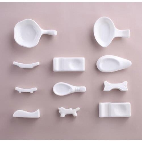 Creative white ceramic chopstick rack, spoon holder, sauce dish SN2551