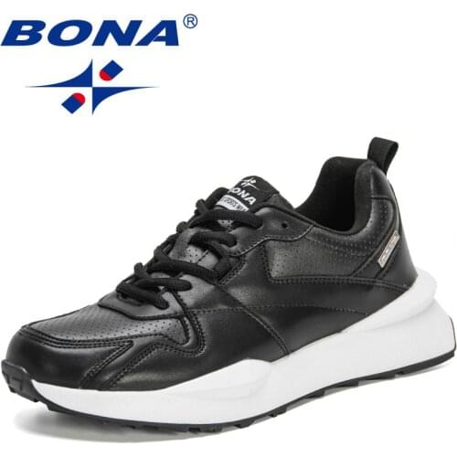 BONA 2021 New Designers Action Leather Sport Shoes Men Outdoor Walking Leisure Sneakers Mansculino Lightweight Zapatillas Hombre