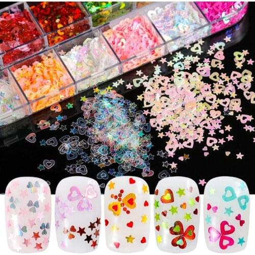 Laser mixed styles glitter nail sequins for nail art decorations manicure nails accessoires acrylic nail kit CT22