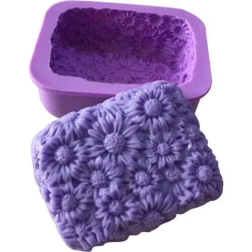 Daisy Flower Soap Mold DIY Handmade 3D Chocolate Silicone Mould Craft Kitchen Cake Baking Fondant Molds For Soap Making Supplies