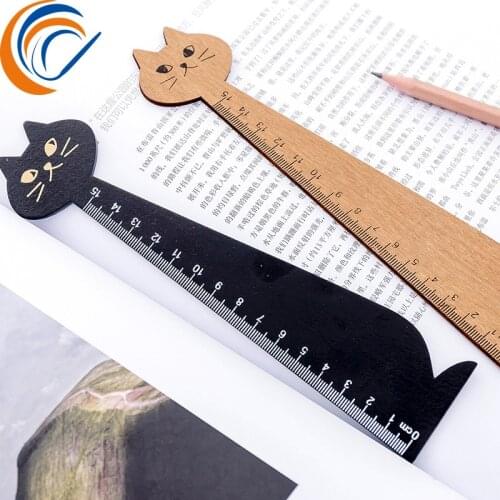 Cute Wood Cat Rulers 30pcs per set 15cm Straight Ruler for School Study Supplies Scale Stationery Gift Kawaii Office Accessory
