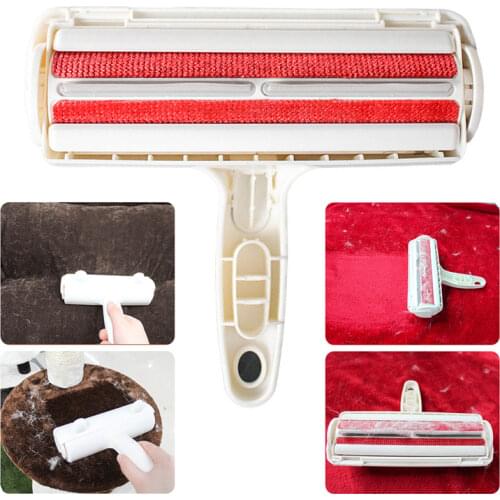 Reusable dog hair remover roller 2-way Cleaning brush rug carpet cleaner pet conditioner cat hair care cotton wool cleaning tool