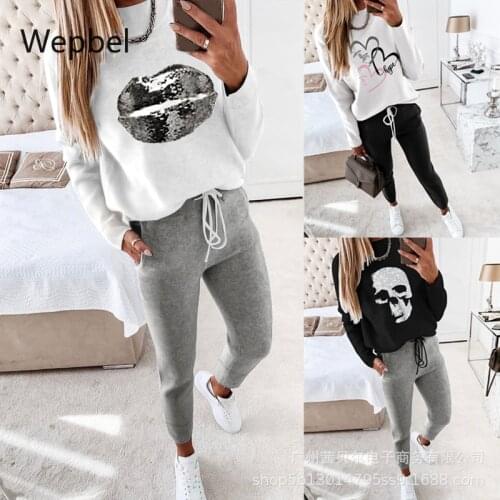Wepbel Autumn Sweater Pants Sets Tracksuits High Collar Women Sets Long Sleeve Pocket Trousers Sets Casual Two-Piece Suit