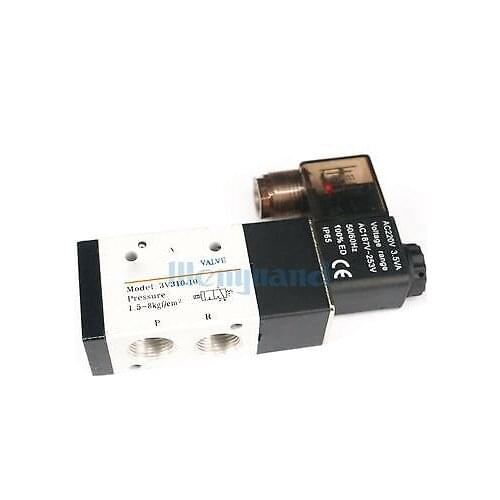 AC220V 3V310-10 3 Port 2 Position Dual Solenoid Pneumatic Air Valve 3/8" BSPT