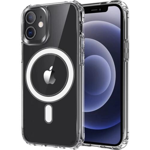 Wireless Charging Anti-Drop Mobile Phone Case For Iphone12 Mini Pro Max Transparent Silicone Shockproof Protective Cover