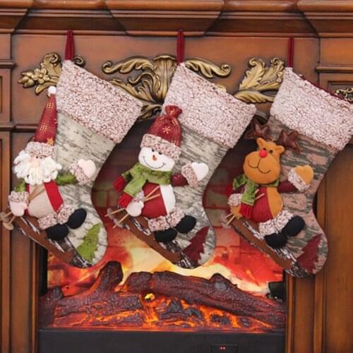 Christmas Sock Kids Candy Bag Christmas Gift Snowman Socks Christmas Tree Ornament Christmas Stocking Decoration Hot Sale