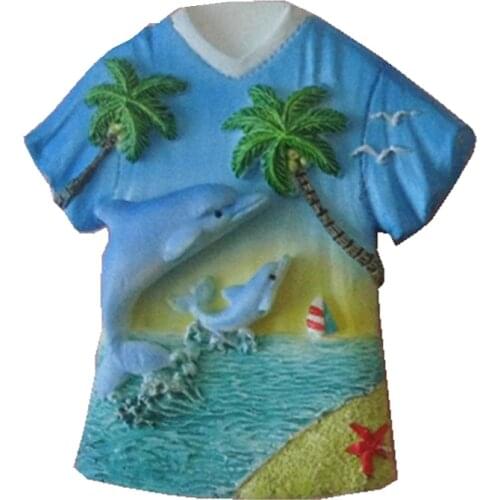 Saipan Dolphin Coconut Shirt Hand-Painted Aromatherapy 3D Fridge Magnets U.S Travel Souvenirs Refrigerator Magnetic Stickers